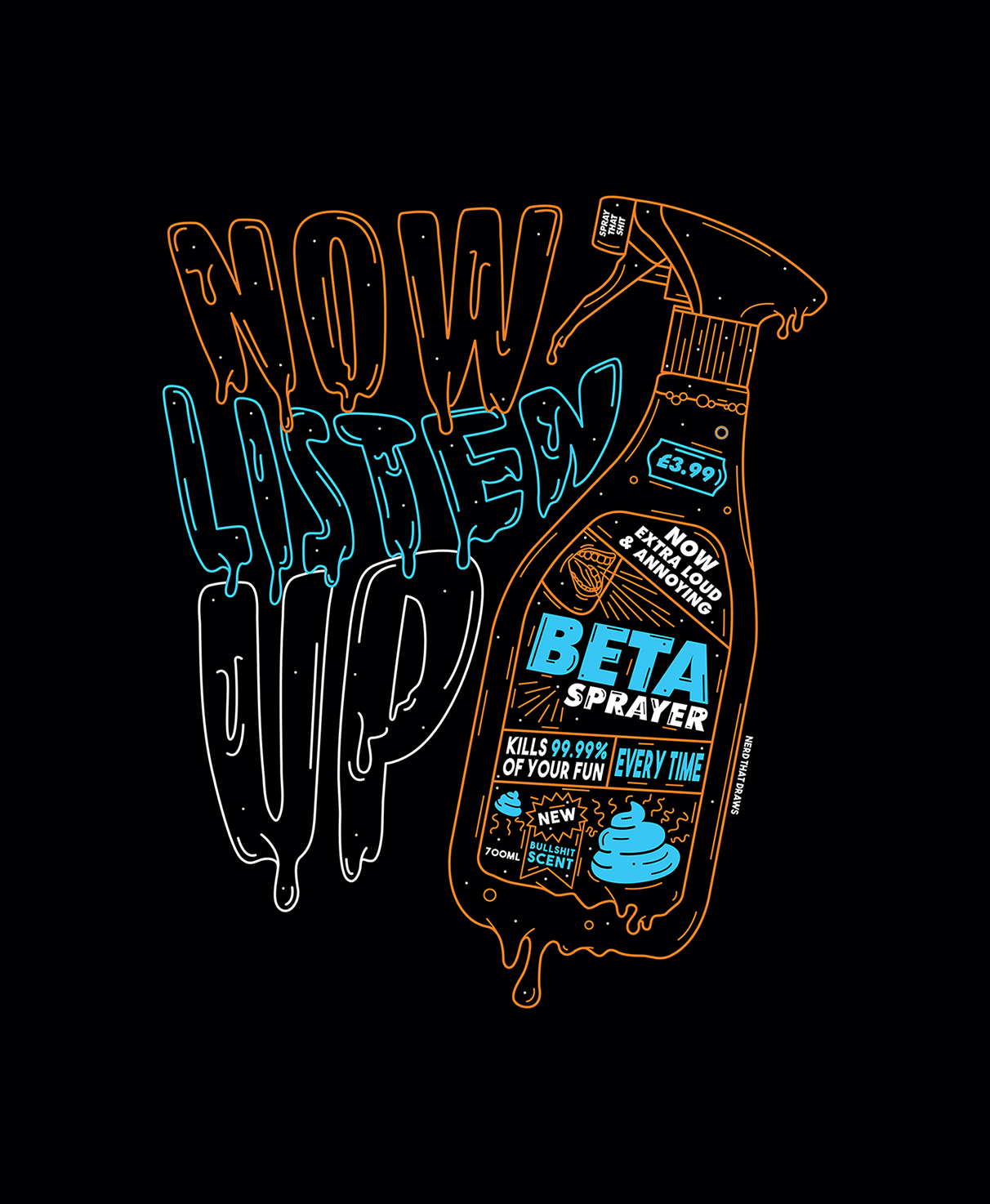 Beta Spray Club T-Shirt Artwork