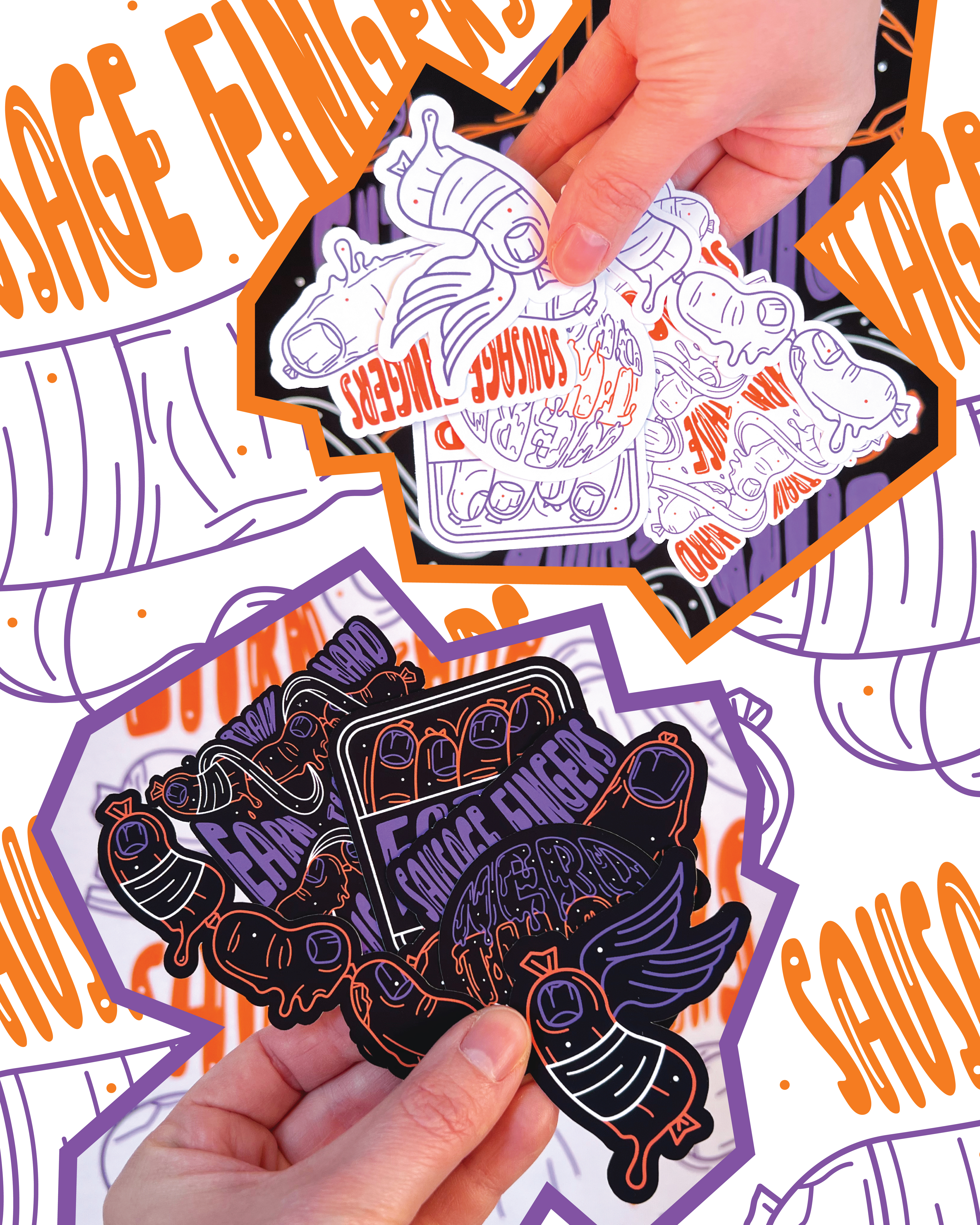 Sausage Fingers Stickers